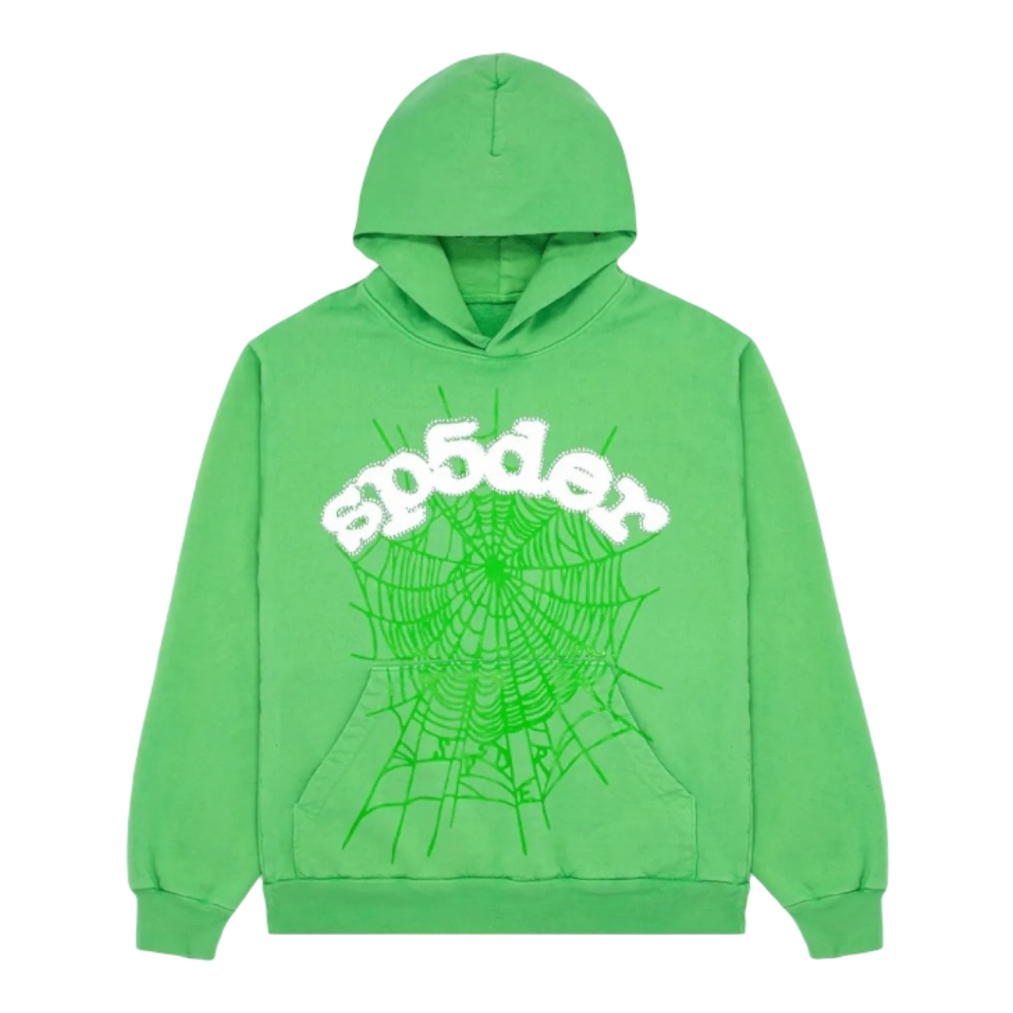 Sp5der Slime Green Web Hoodie