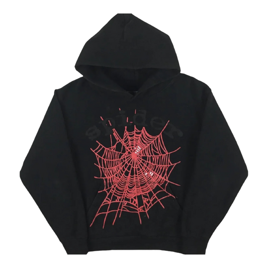 Sp5der OG Black Red Web Hoodie