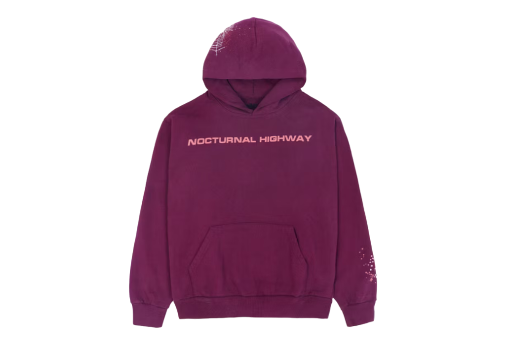 Sp5der Nocturnal Highway Hoodie Dark Purple